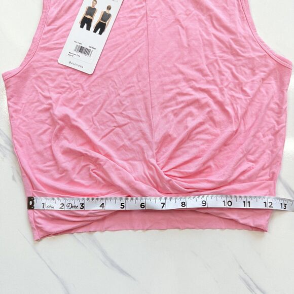 NWT Alo Yoga Cover Tank Twist Front Soft Cropped Sleeveless Athletic Pink Top S - Picture 9 of 10